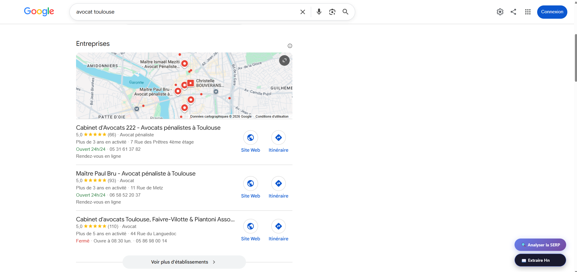 Pack local Google et fiche d'établissement optimisée pour une entreprise à Toulouse